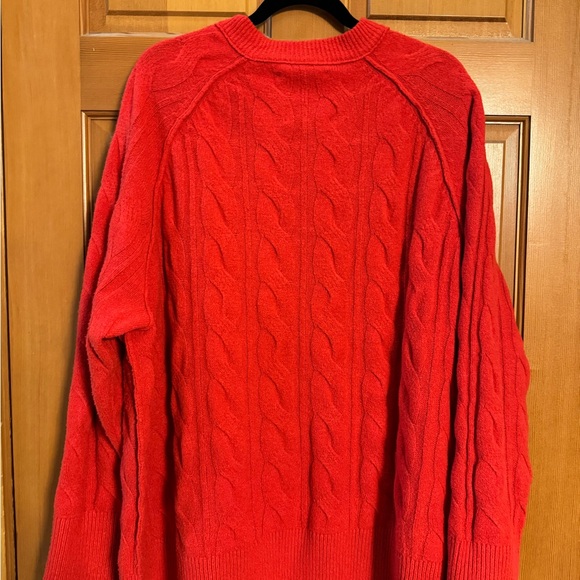 Aerie Vibrant Red Cable Knit Sweater - Picture 2 of 3